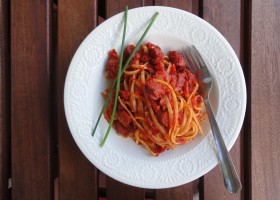 Spaghetti with Hotdogs