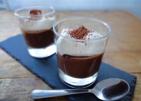 Chocolate Pudding with Vanilla Whipped Cream